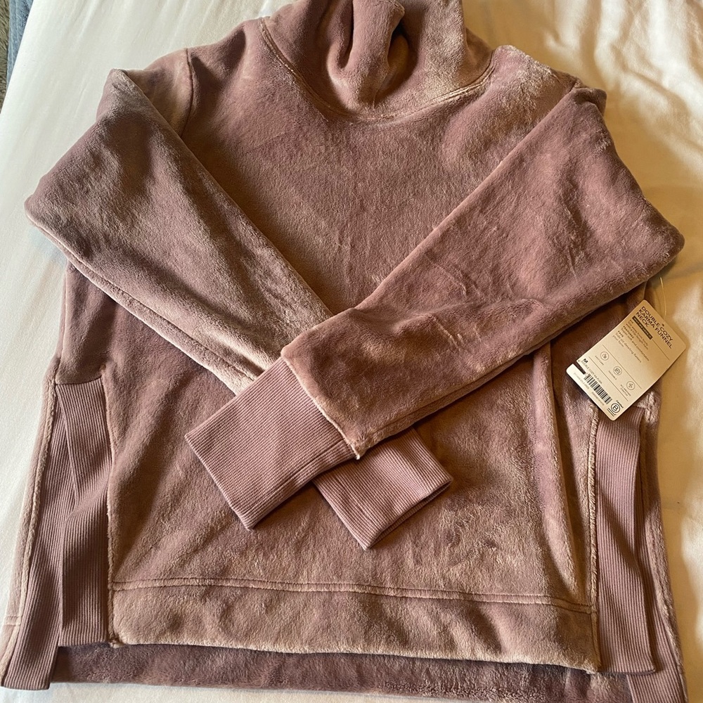 ATHLETA Women Double Cozy Karma Funnel Neck Sweatshirt Flora Mauve